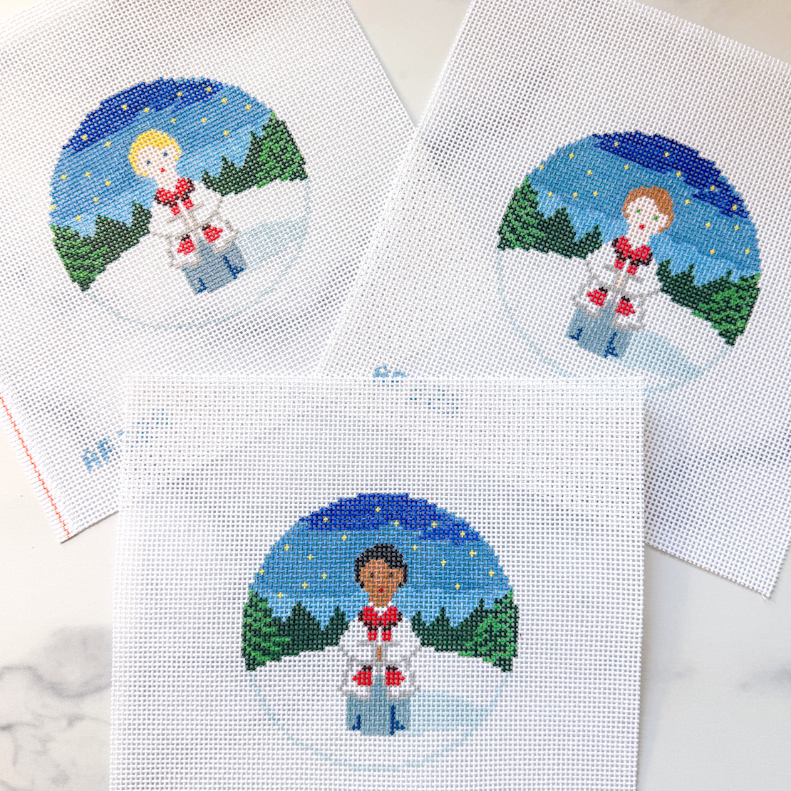 Boy Caroler 13 mesh Needlepoint Canvas