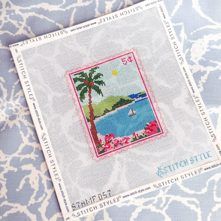 Bermuda 18 Mesh Travel Stamp Needlepoint Canvas