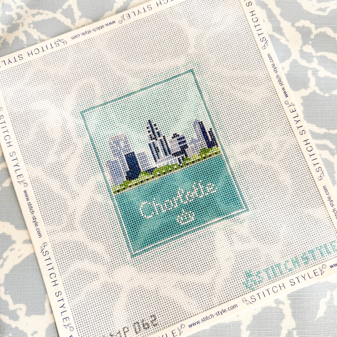 Charlotte, NC 18 Mesh Travel Stamp Needlepoint Canvas