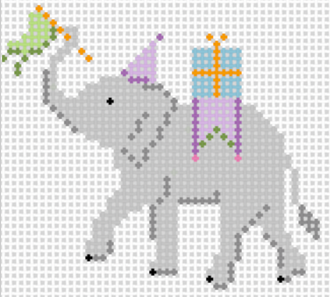 Party Animals 13 mesh Needlepoint Canvas