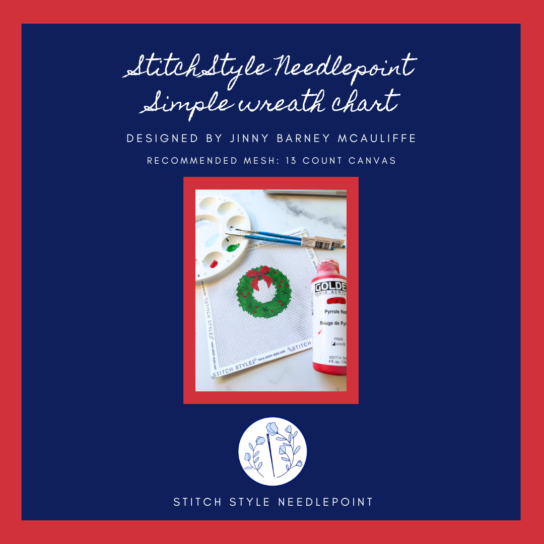 Simple Christmas Wreath Needlepoint Chart
