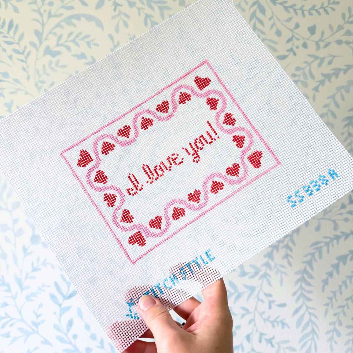 I love you 13 mesh Needlepoint Canvas