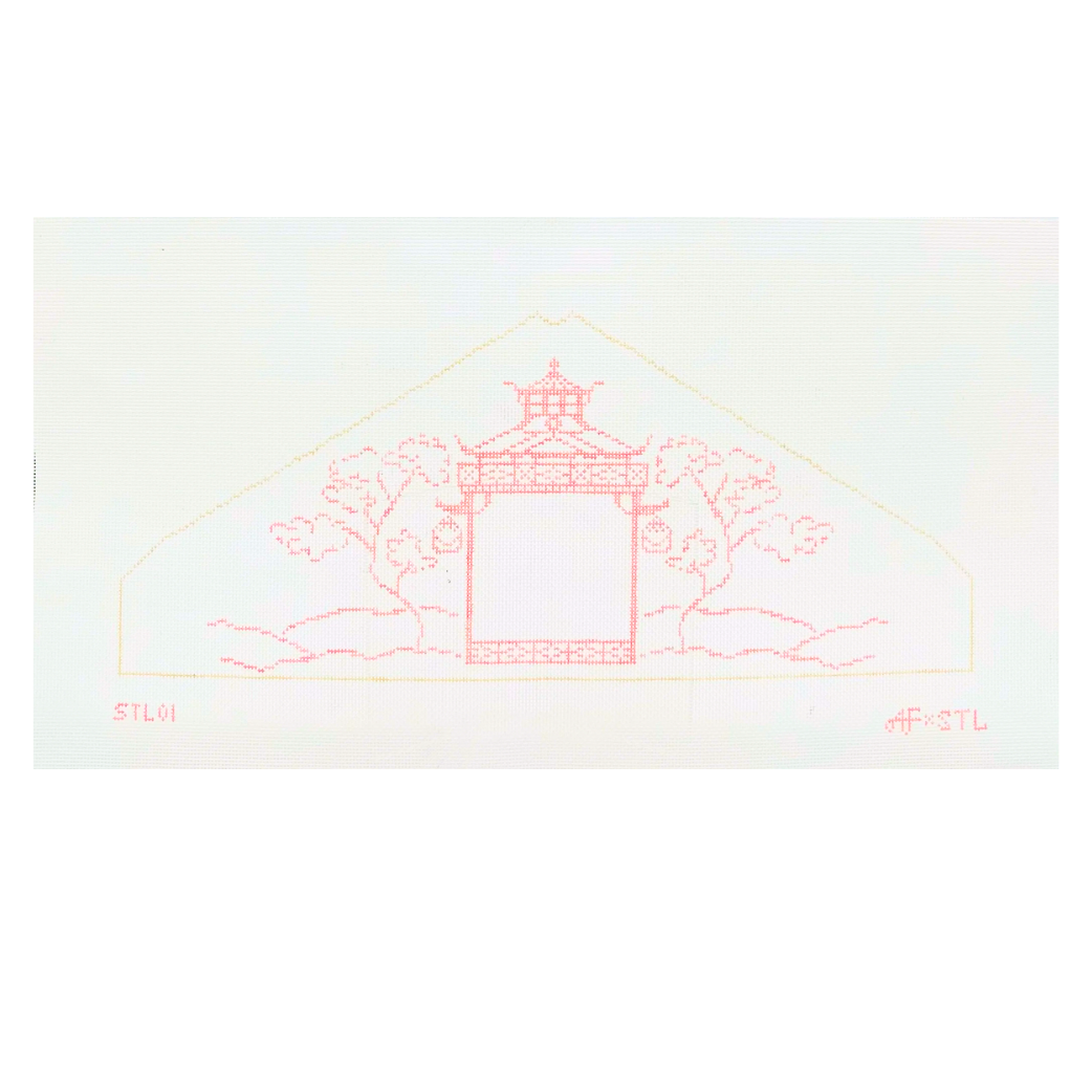Pink Pagoda Hangar Needlepoint Canvas