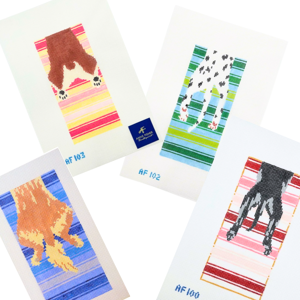 Dog Sploot Eyeglasses Case 13 count Needlepoint Canvas