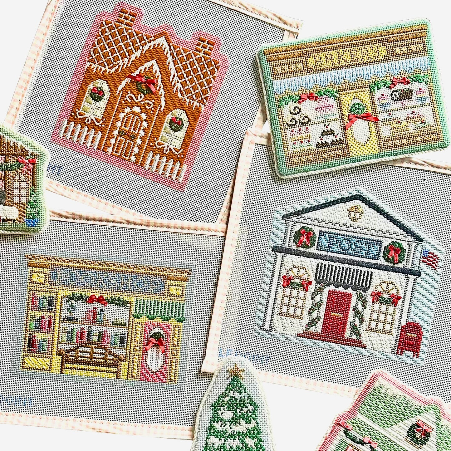 Set of Three Stitch Guides for Le Point Studio Canvases – 2025 Christmas Village Series