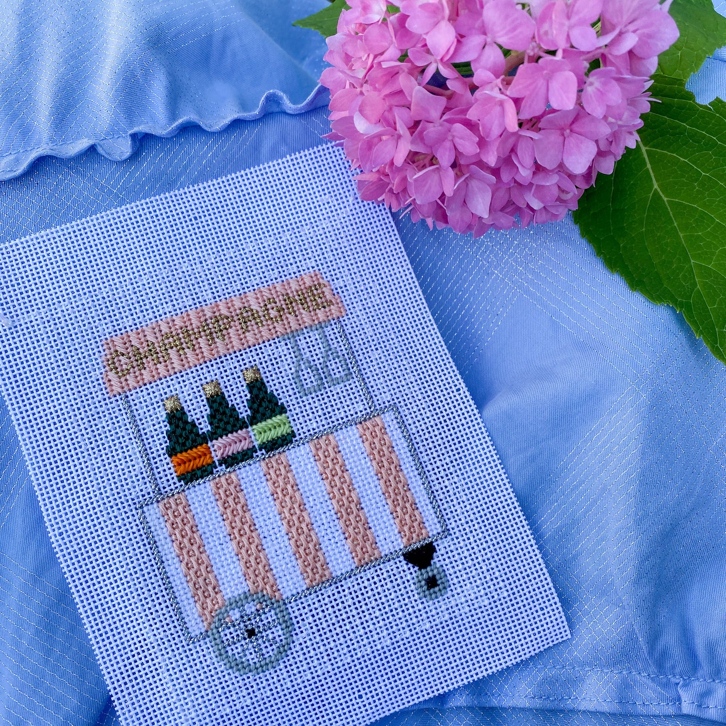 Stitch Guide for Silver Stitch Needlepoint's Champagne Cart