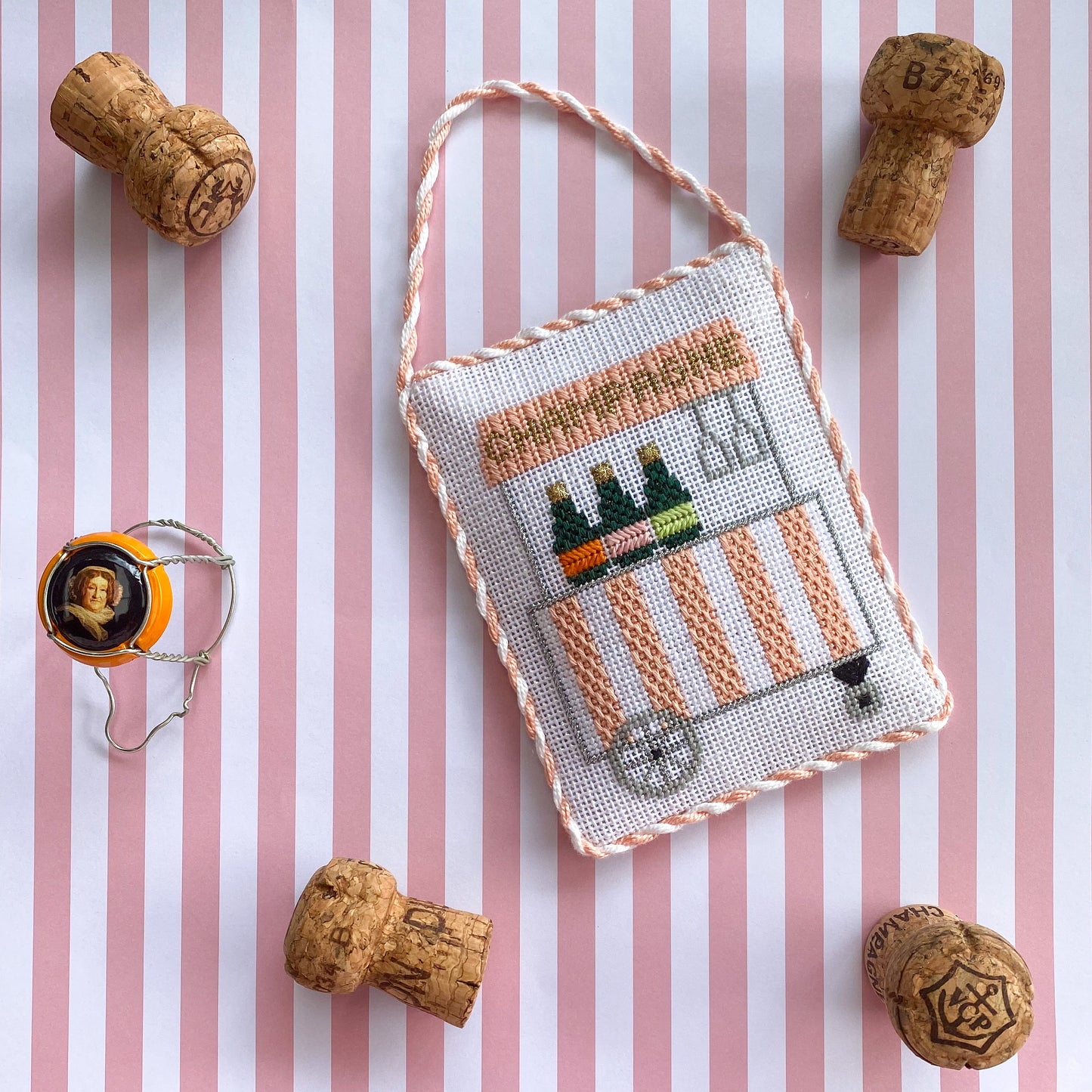 Stitch Guide for Silver Stitch Needlepoint's Champagne Cart