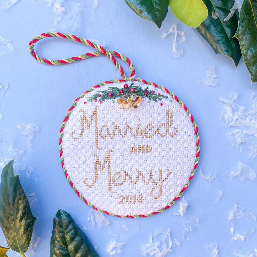 Married and Merry Needlepoint Canvas