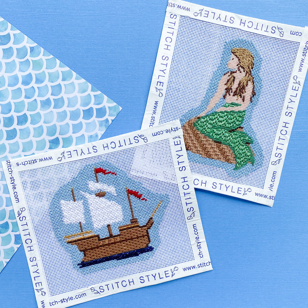 Fairy Tales and Fables: Little Mermaid and Ship Needlepoint Canvas