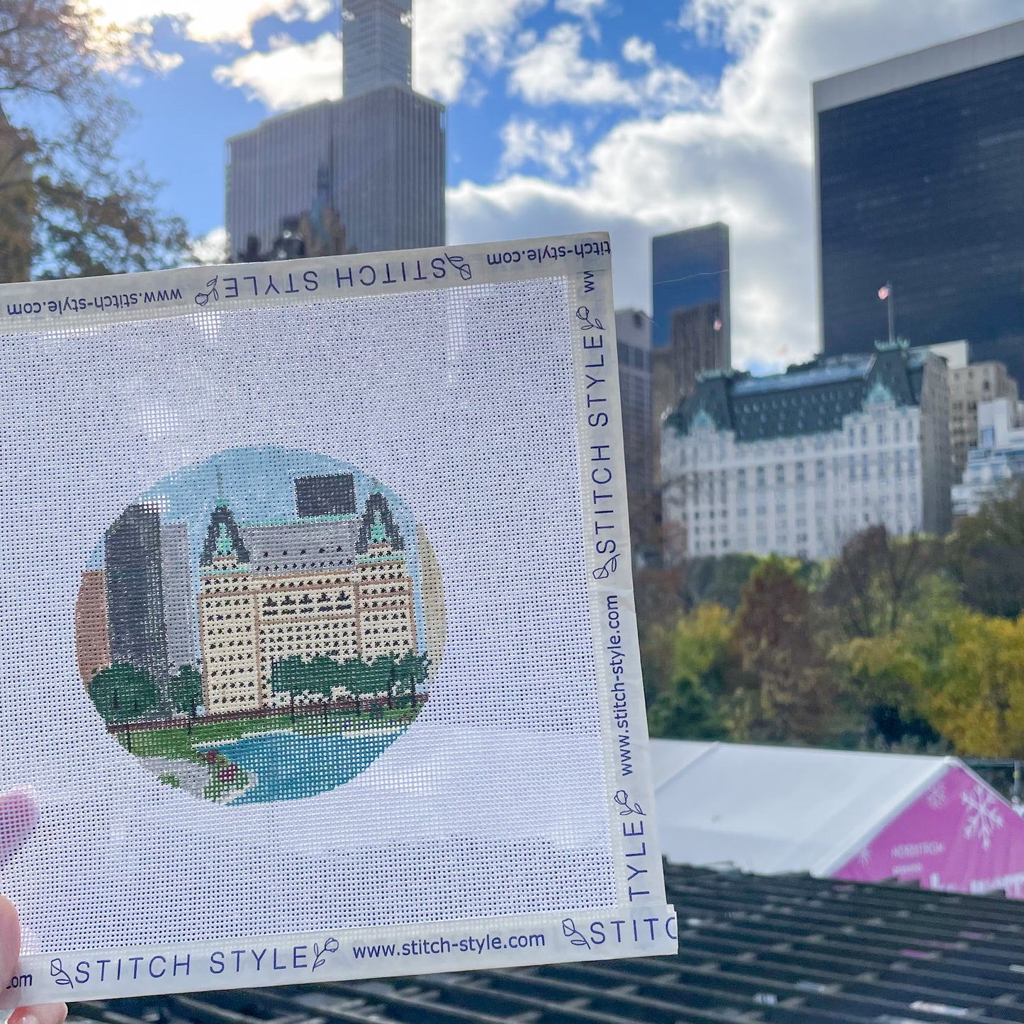 New York Plaza Hotel Needlepoint Canvas