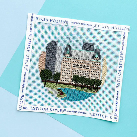 New York Plaza Hotel Needlepoint Canvas