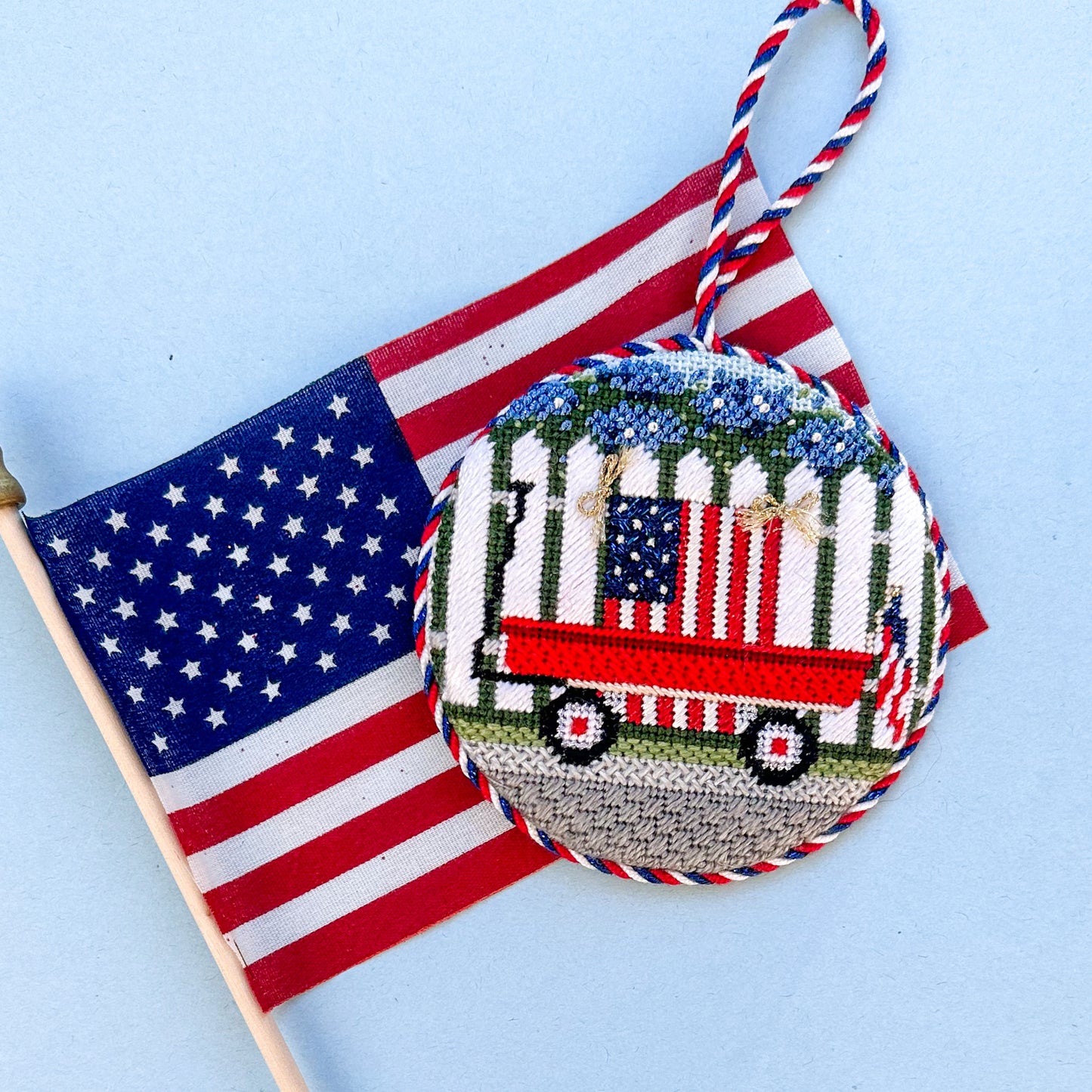 Patriotic Wagon Needlepoint Canvas
