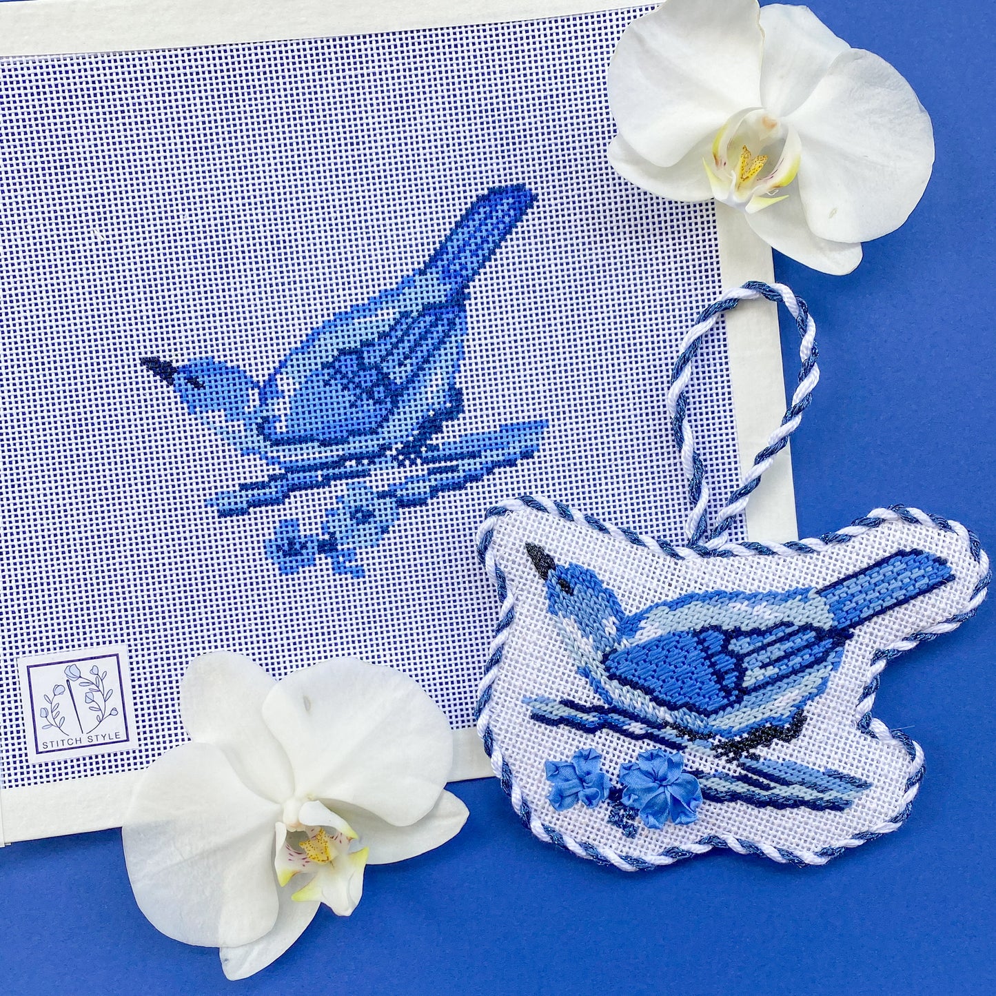 Chinoiserie Bird Needlepoint Canvas