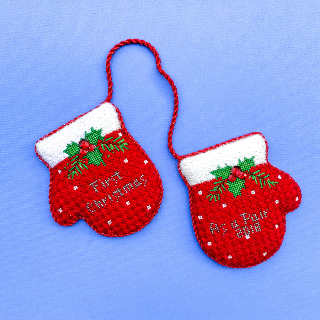 Stitch Guide for Pepperberry Designs First Christmas Mittens