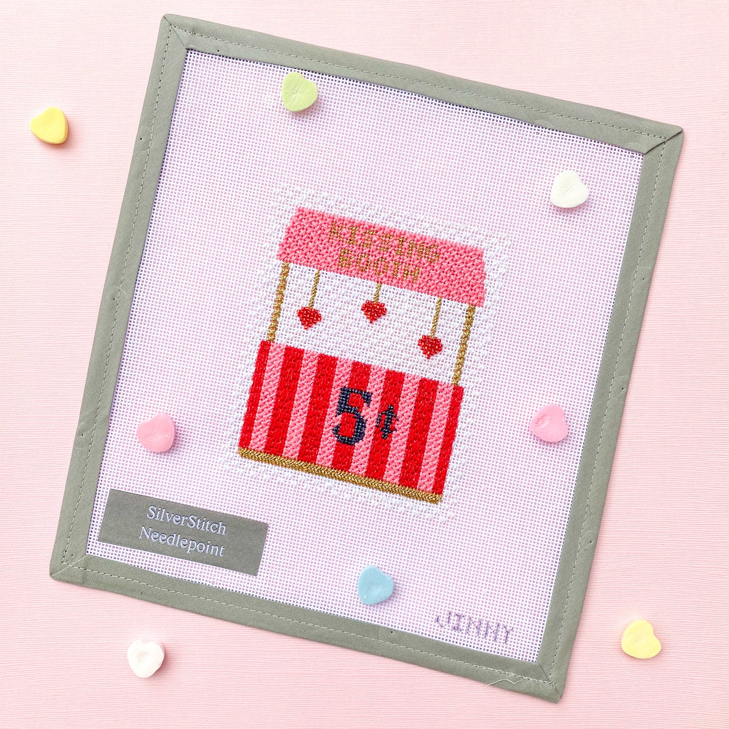 Stitch Guide for Silver Stitch Needlepoint Kissing Booth