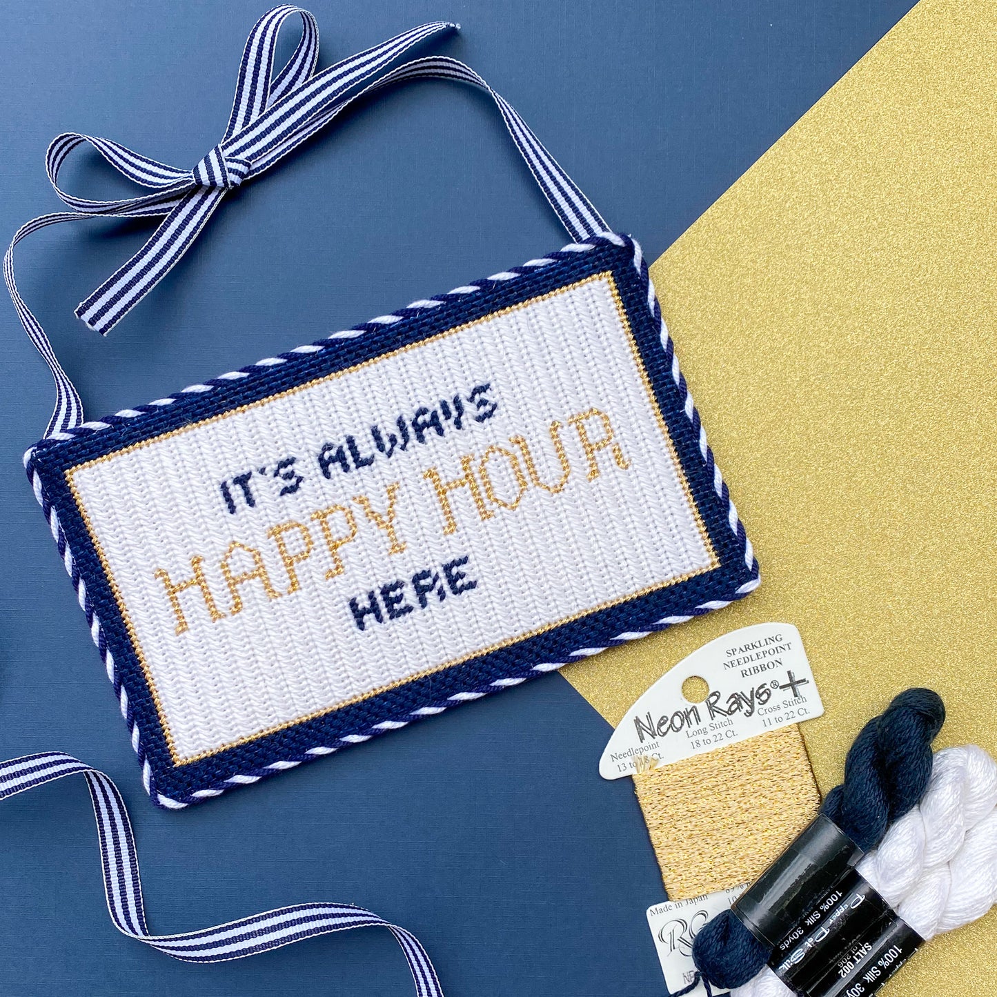 It's always happy hour here Needlepoint Canvas