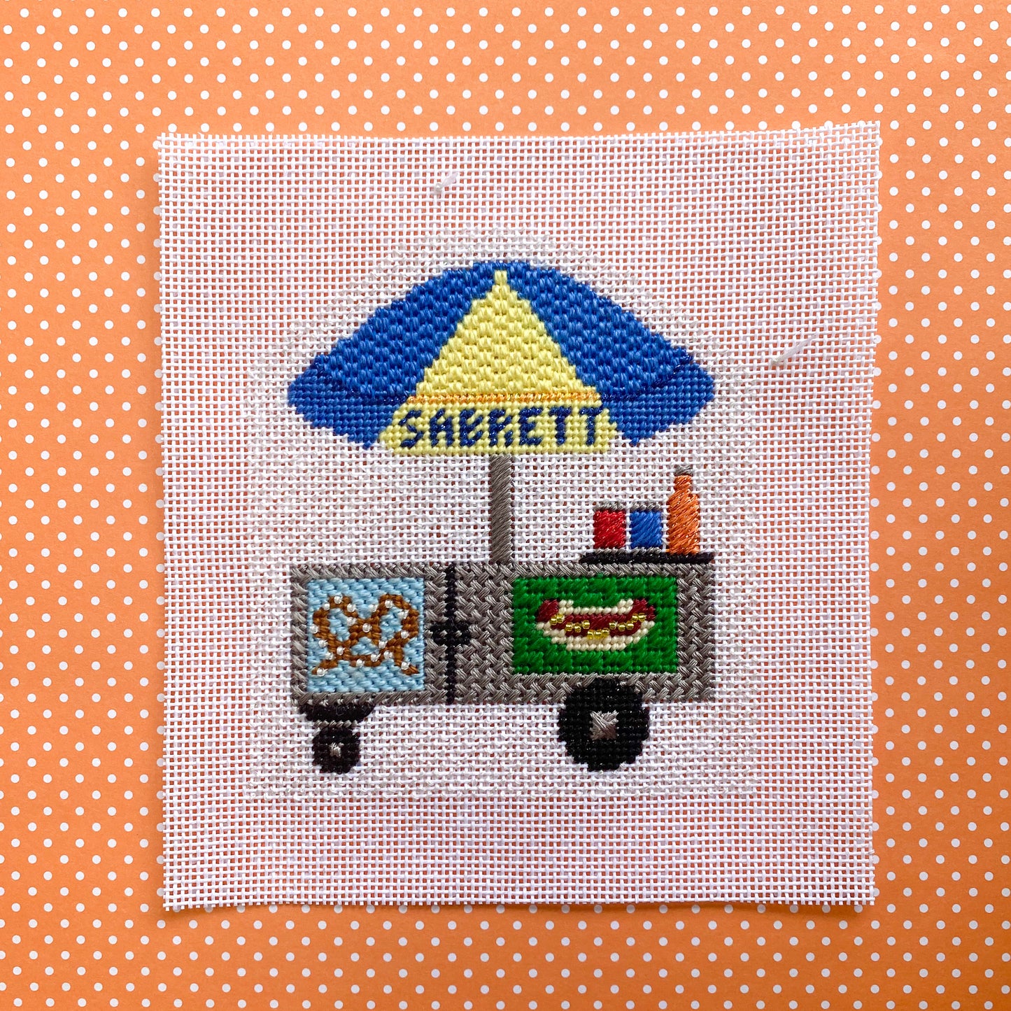 Stitch Guide for Silver Stitch Needlepoint's Hot dog Cart Canvas
