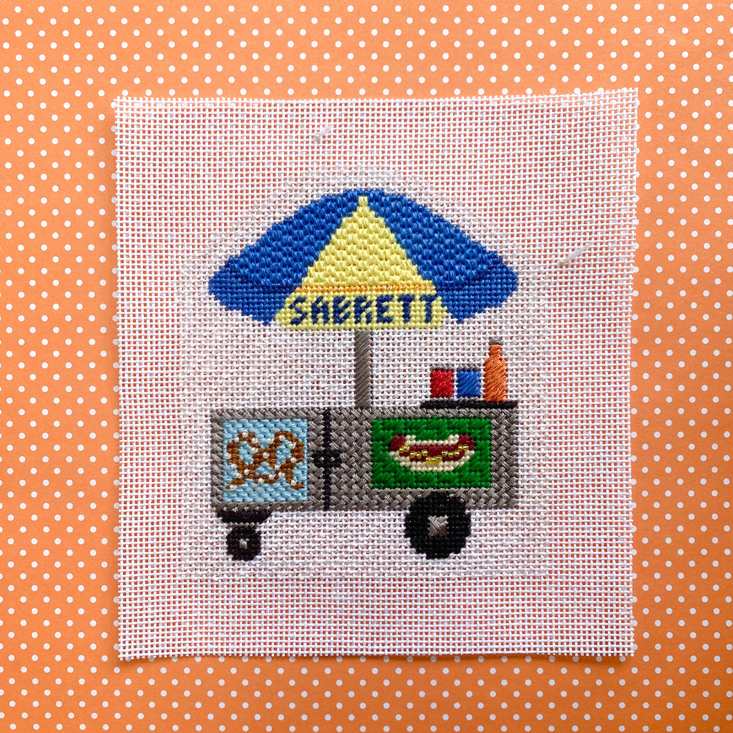 Stitch Guide for Silver Stitch Needlepoint's Hotdog Cart Canvas