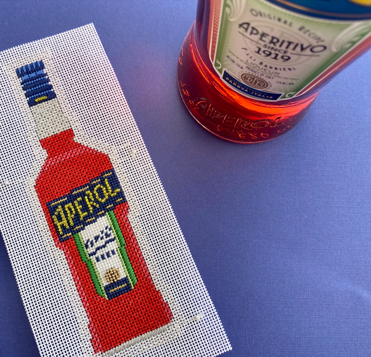 Stitch Guide for Pip and Roo Aperol Bottle