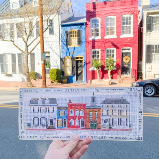 Alexandria Street Scene Needlepoint Canvas
